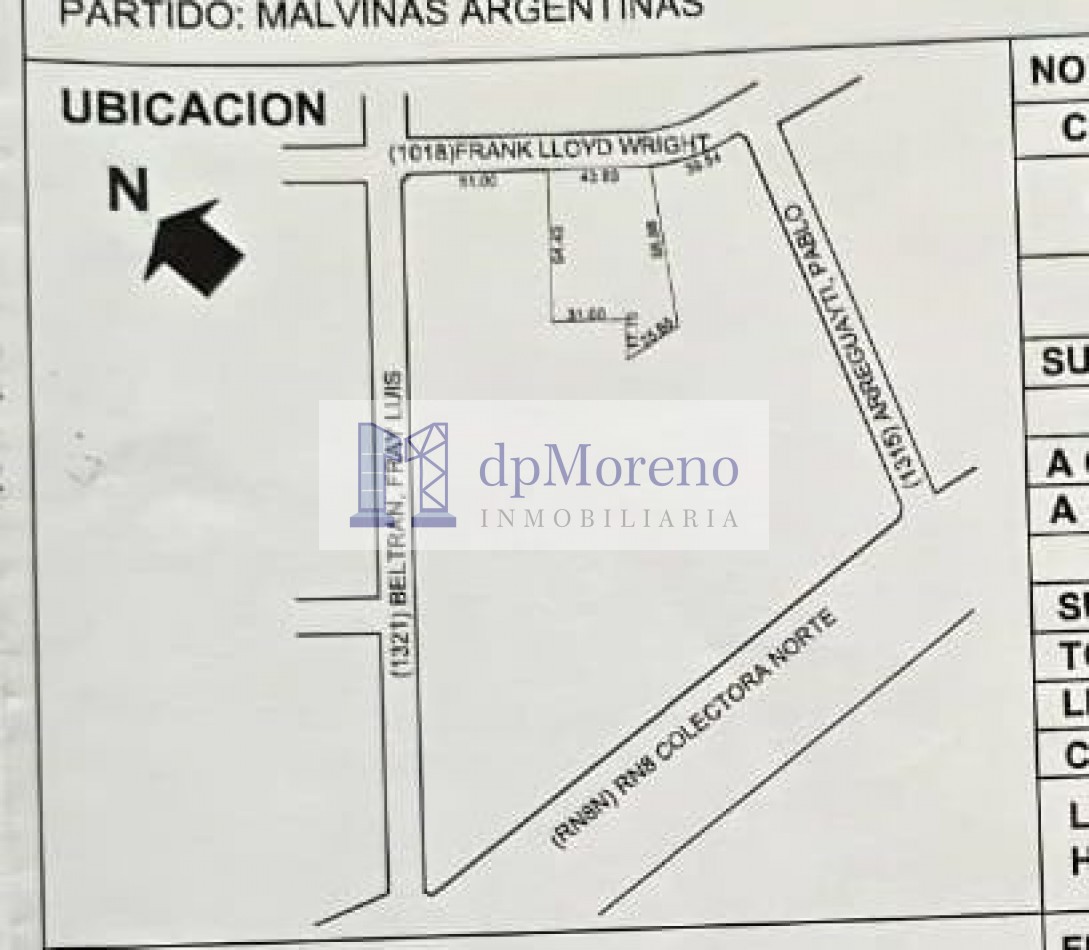 Galpon de 2000 sobre Terreno De 3200 M2 En Area De Promocion El Triangulo - Malvinas