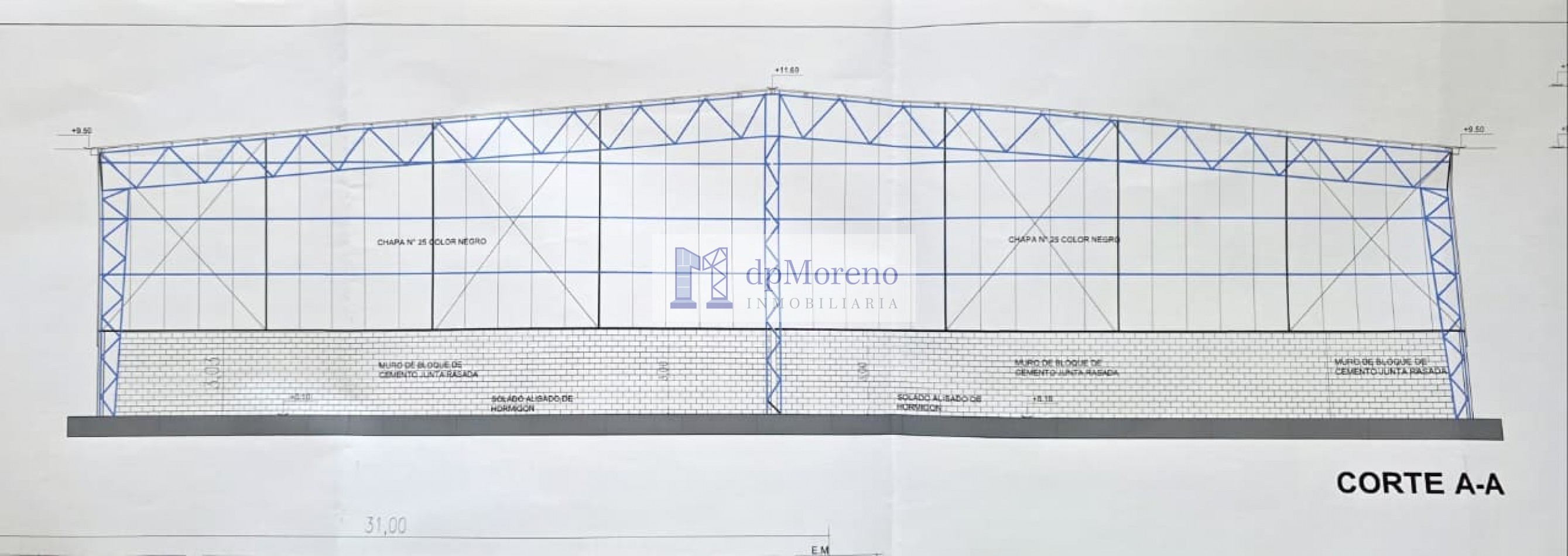 Galpon de 2000 sobre Terreno De 3200 M2 En Area De Promocion El Triangulo - Malvinas
